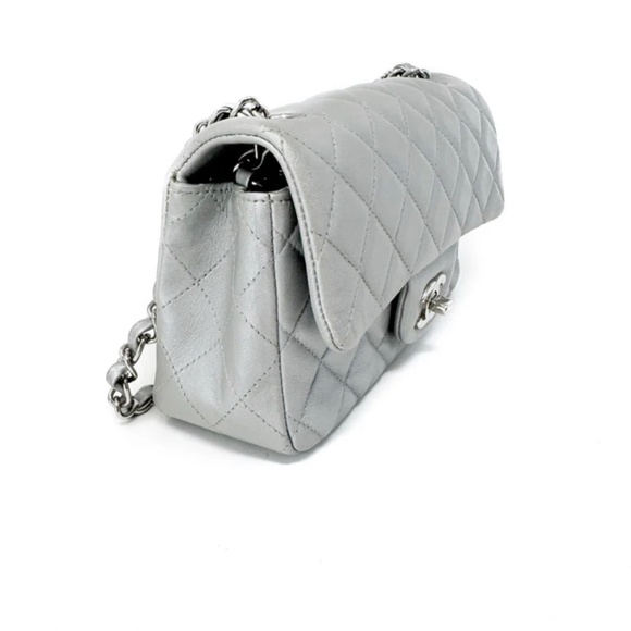 Authentic Chanel Classic Flap Mini Rectangle Silver - Picture 2 of 9